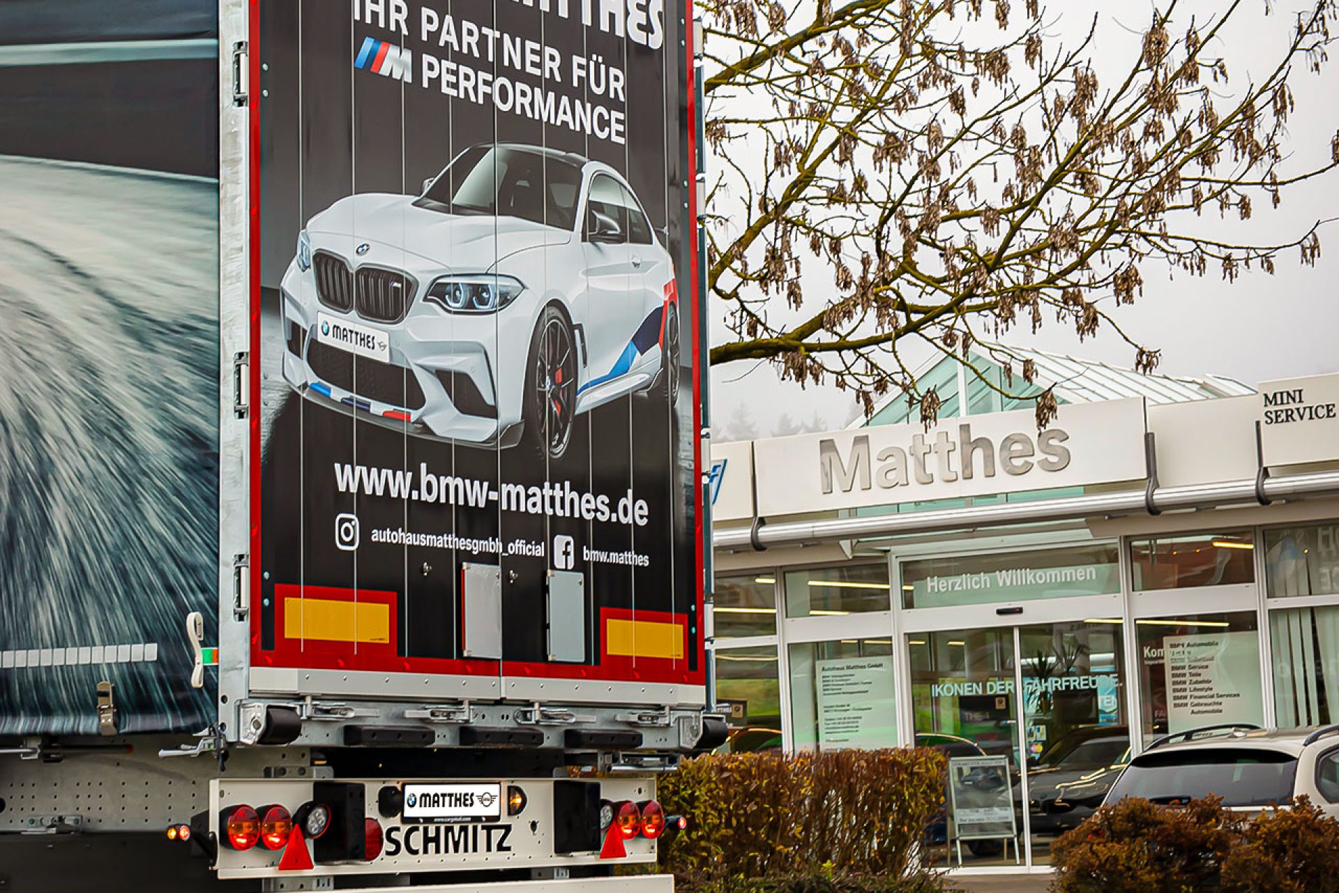 Unser neuer LKW-Trailer in Zusammenarbeit mit dem BMW Autohaus Matthes